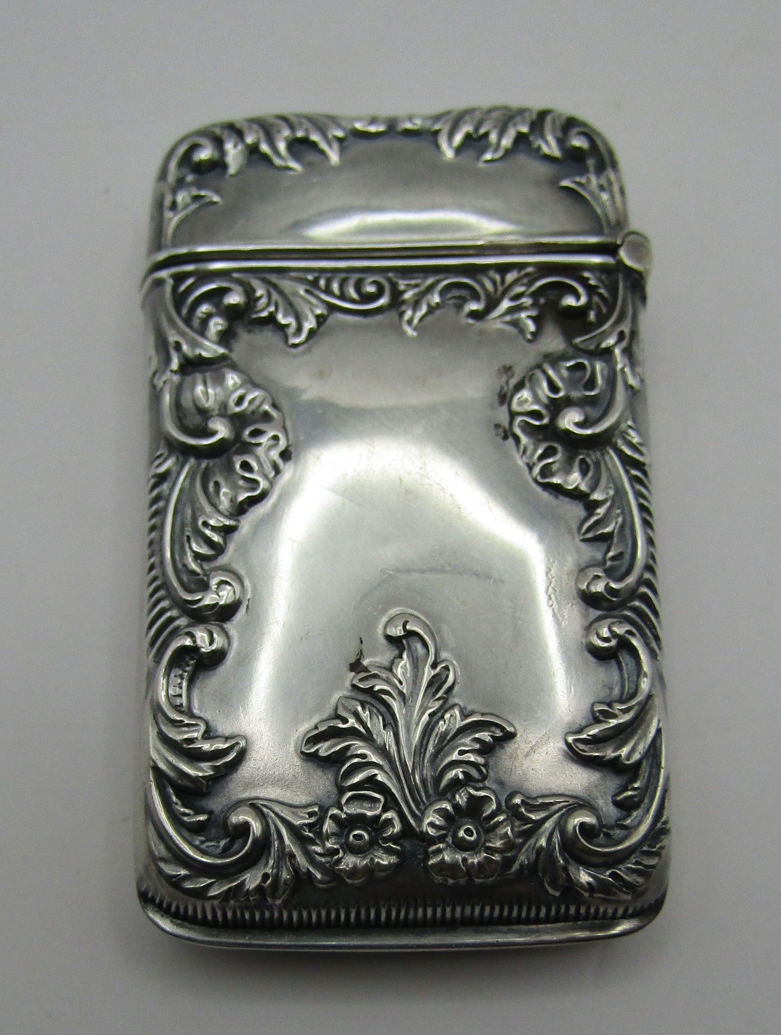 REPOUSSE STERLING SILVER MATCH SAFE VESTA BOX (1 of 3)