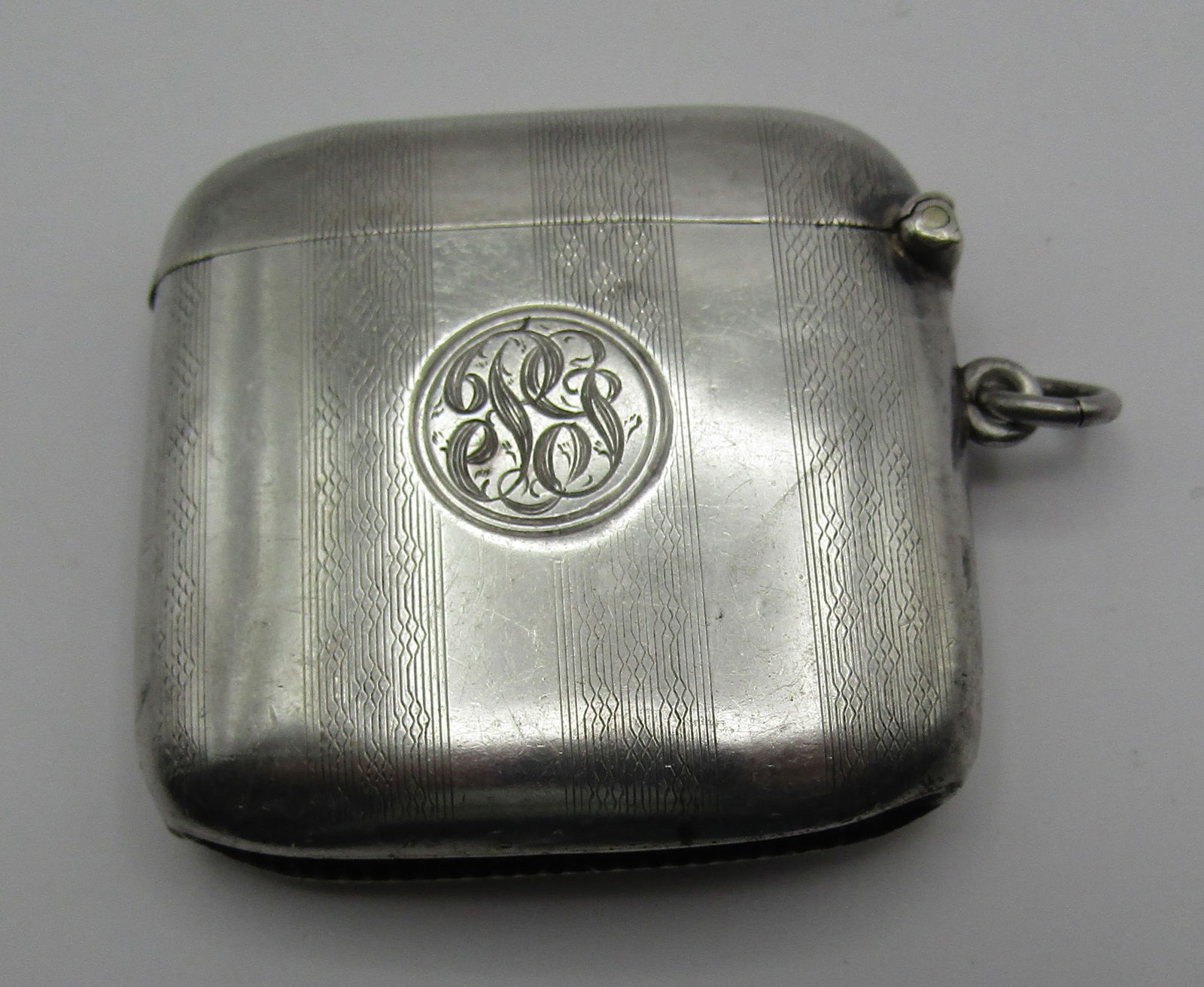 JC LTD BIRMINGHAM STERLING SILVER MATCH SAFE VESTA (1 of 3)