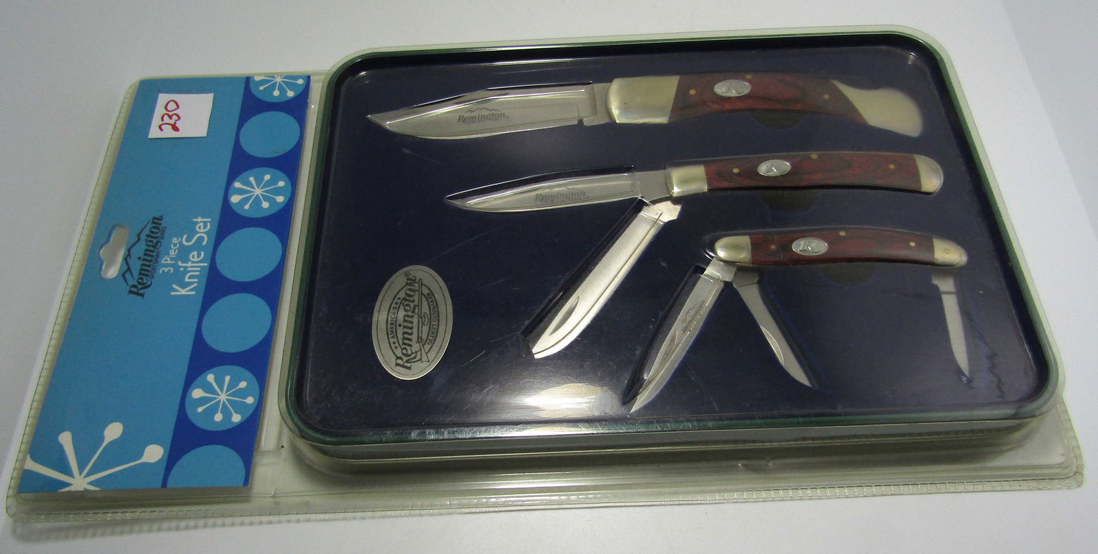 REMINGTON 3PC KNIFE SET NEW IN TIN BOX SPORTSMAN (1 of 4)