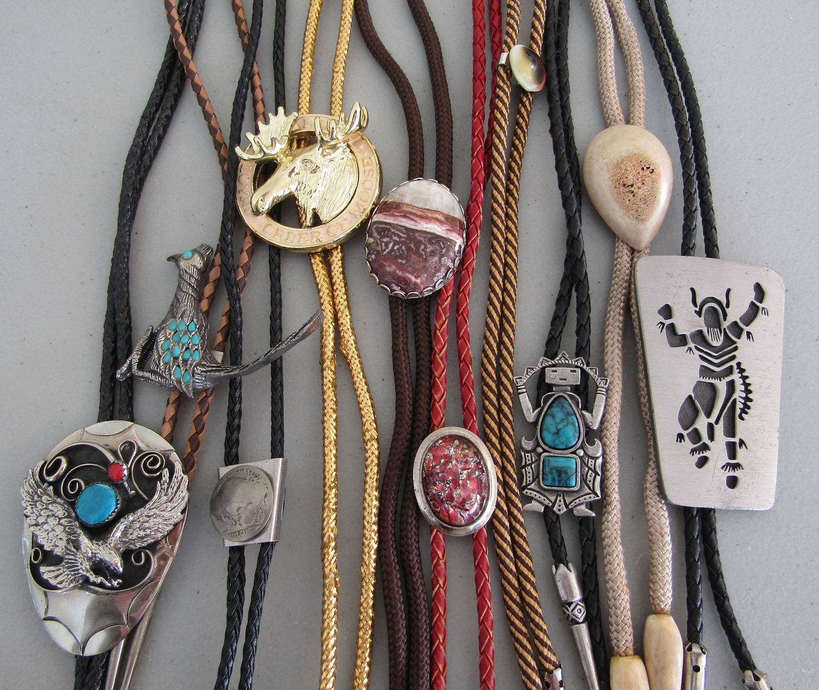 10 BOLO TIE NECKLACE COLLECTION LOT (1 of 4)