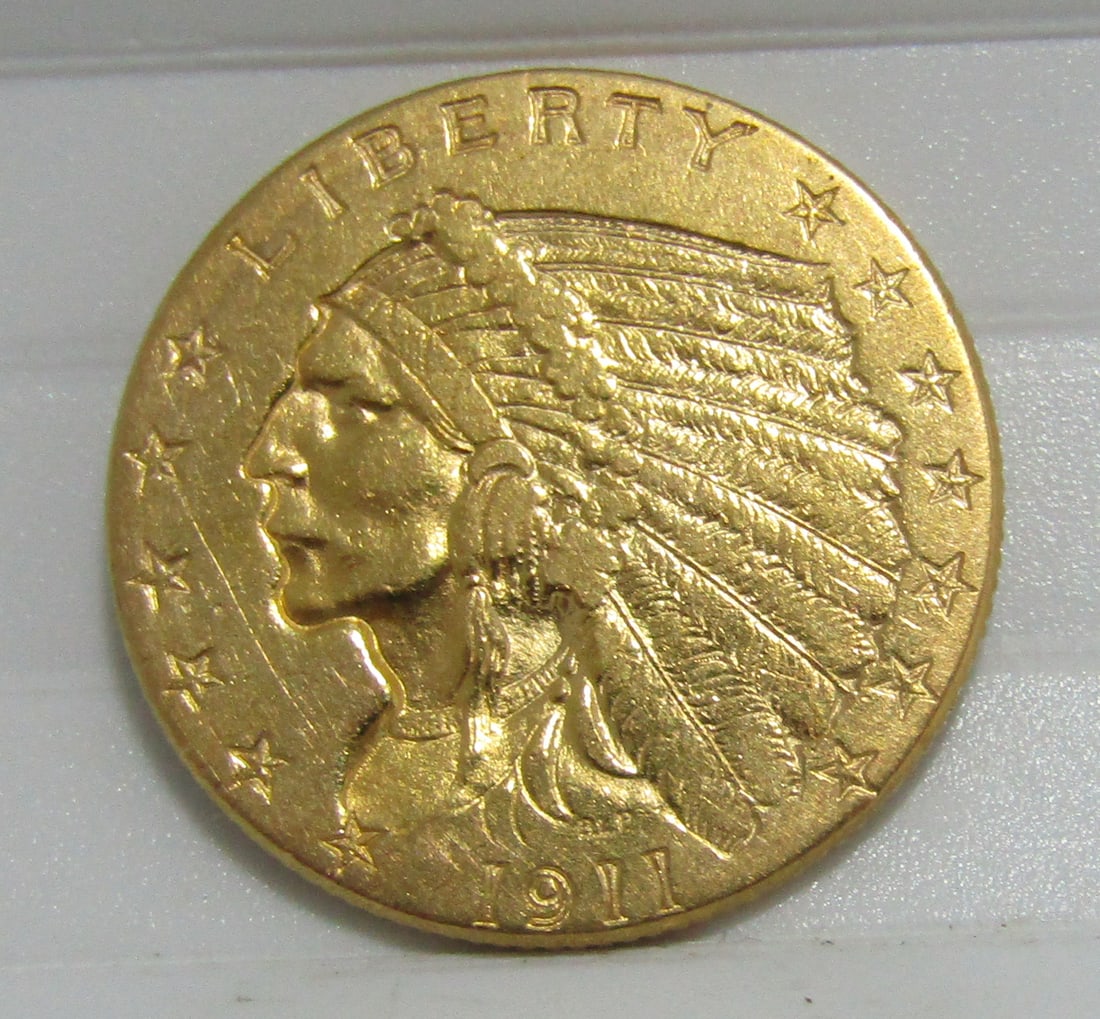 1911 US 2 1/2 DOLLAR GOLD INDIAN COIN (1 of 3)