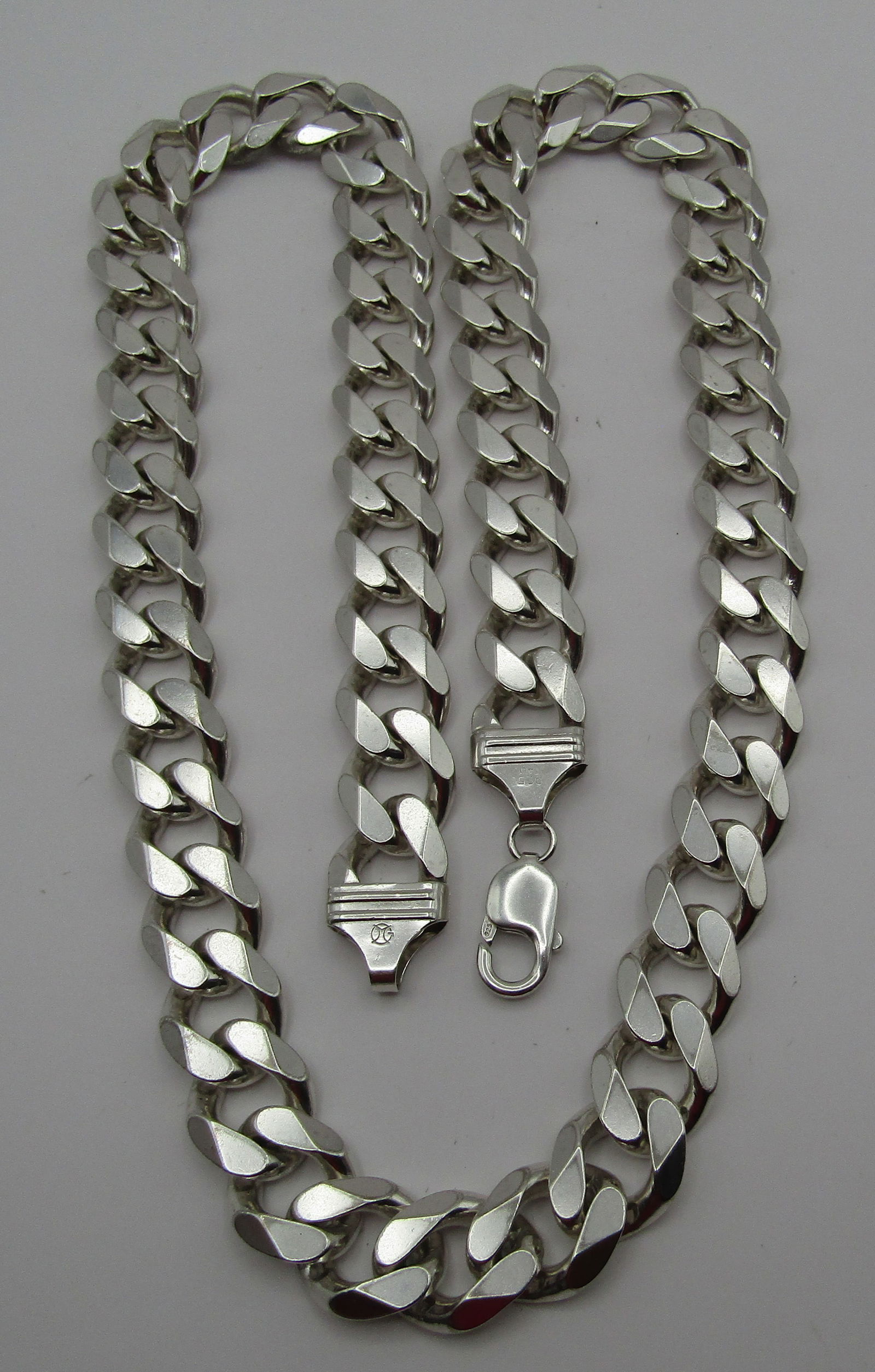 STERLING SILVER 244GRM CURB LINK CHAIN NECKLACE (1 of 4)