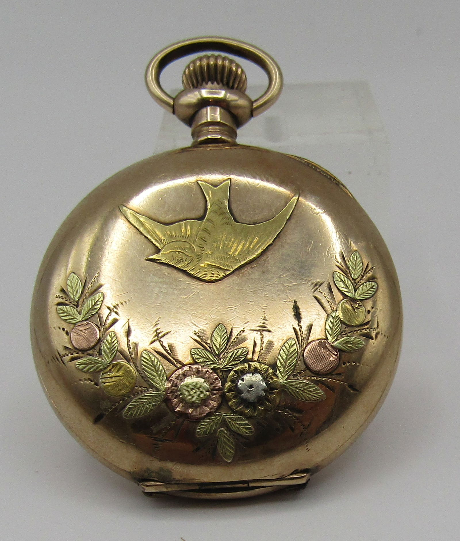 MULTICOLOR GOLD POCKETWATCH SOUTH BEND HUNTER (1 of 5)