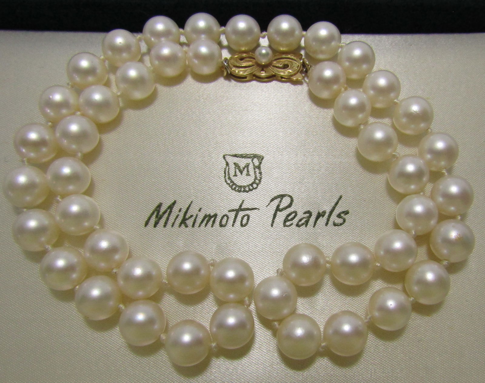 GENUINE 8MM MIKIMOTO PEARL 18K GOLD NECKLACE (1 of 8)