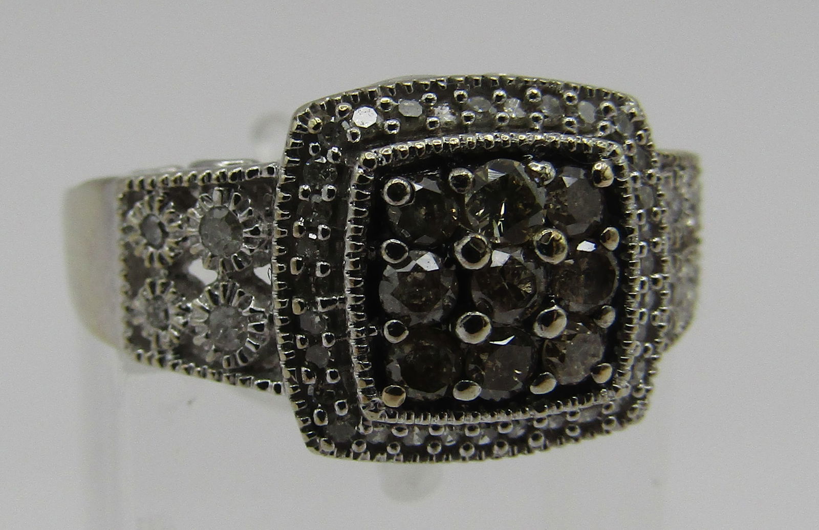 1CT CHOCOLATE DIAMOND RING 10K WHITE GOLD SIZE 7 (1 of 5)