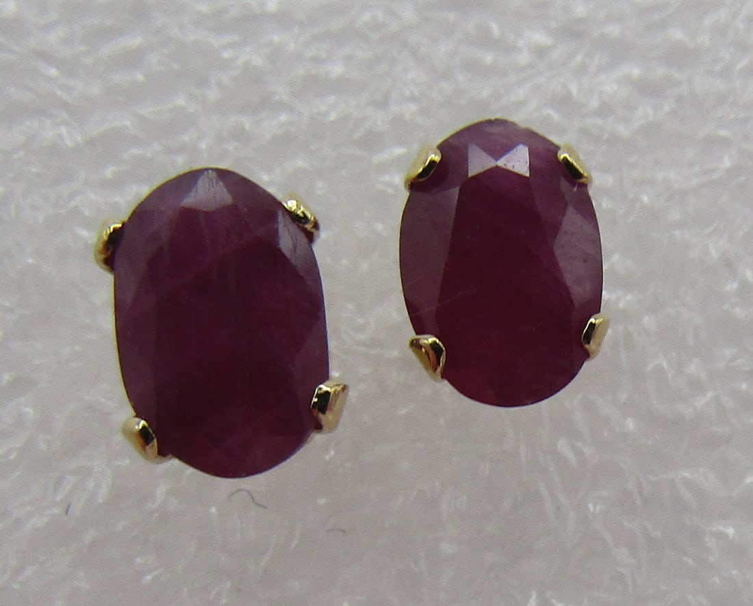 .50CT RUBY EARRINGS 14K YELLOW GOLD (1 of 2)