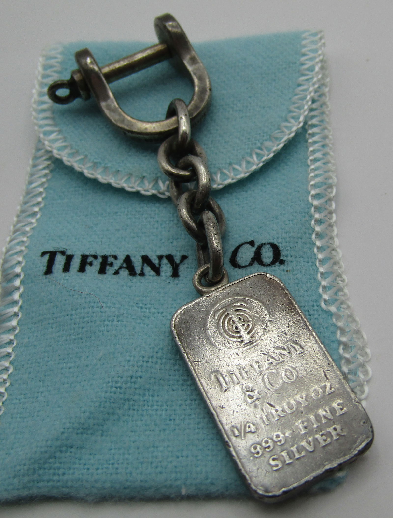 TIFFANY & CO KEY CHAIN STERLING SILVER +.999 INGOT (1 of 3)