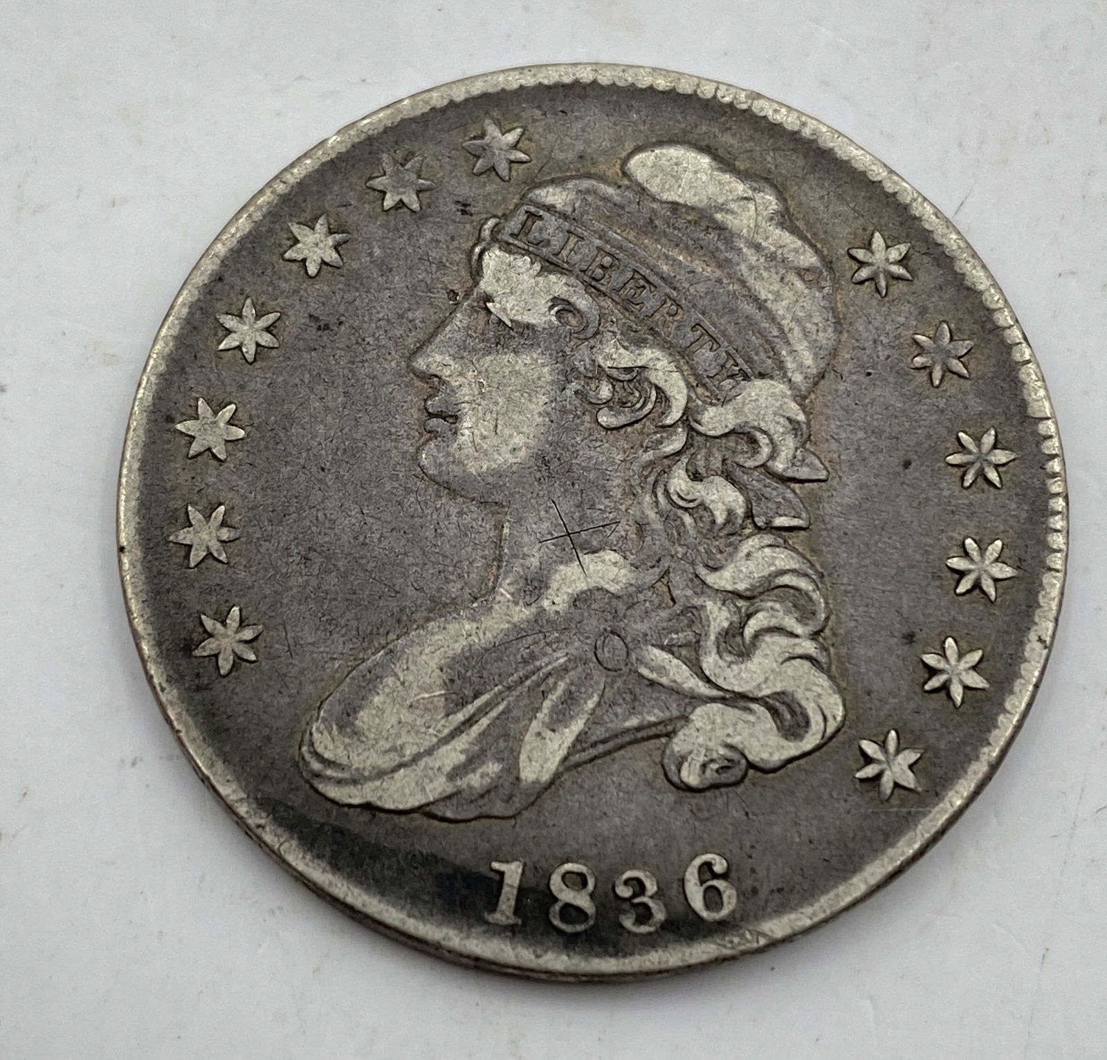 1836 CAPPED BUST SILVER HALF DOLLAR US COIN (1 of 4)