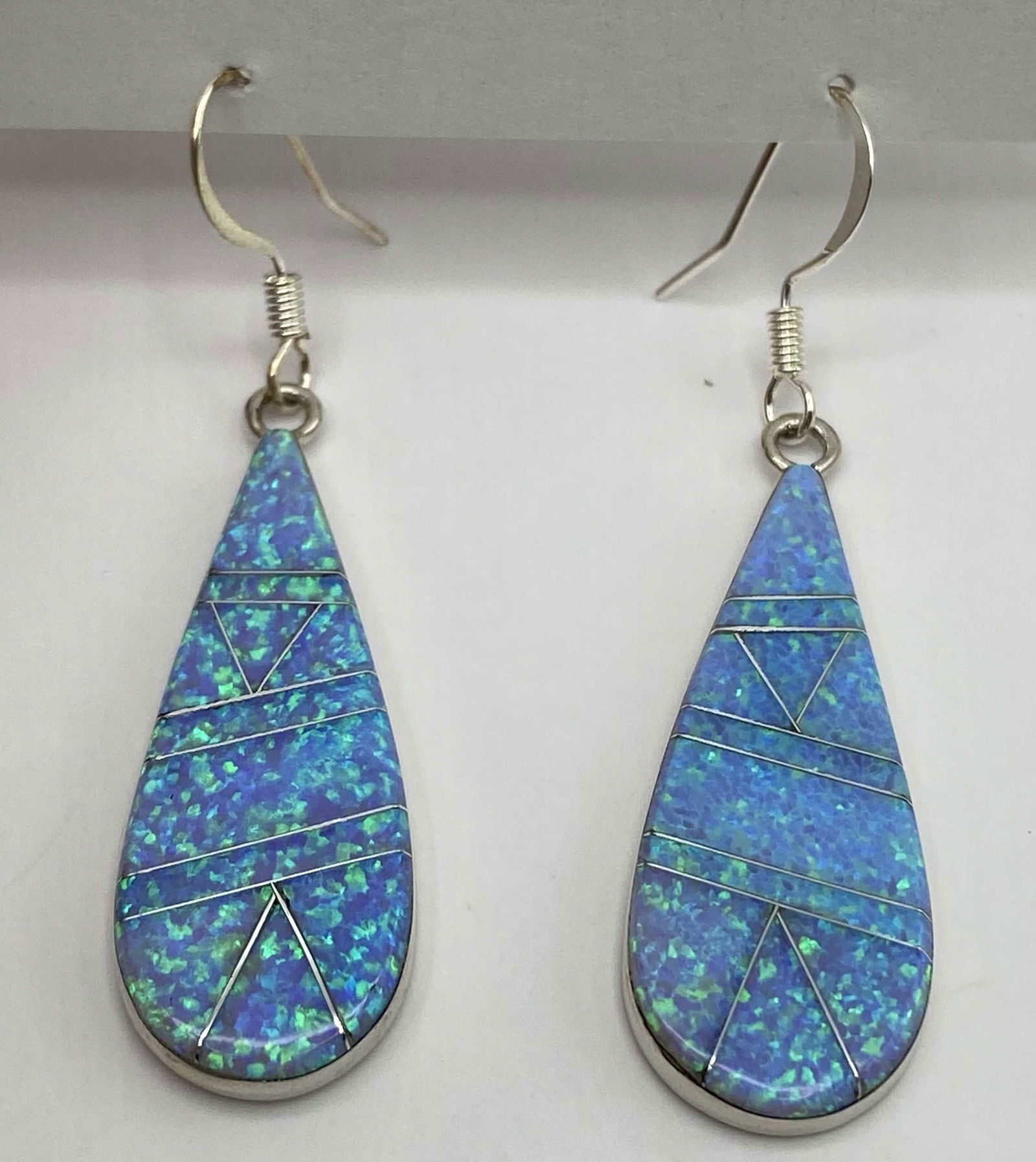 SOUTHWESTERN STERLING INLAID OPAL EARRINGS (1 of 3)