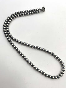 STERLING SILVER 6MM NAVAJO PEARL NECKLACE