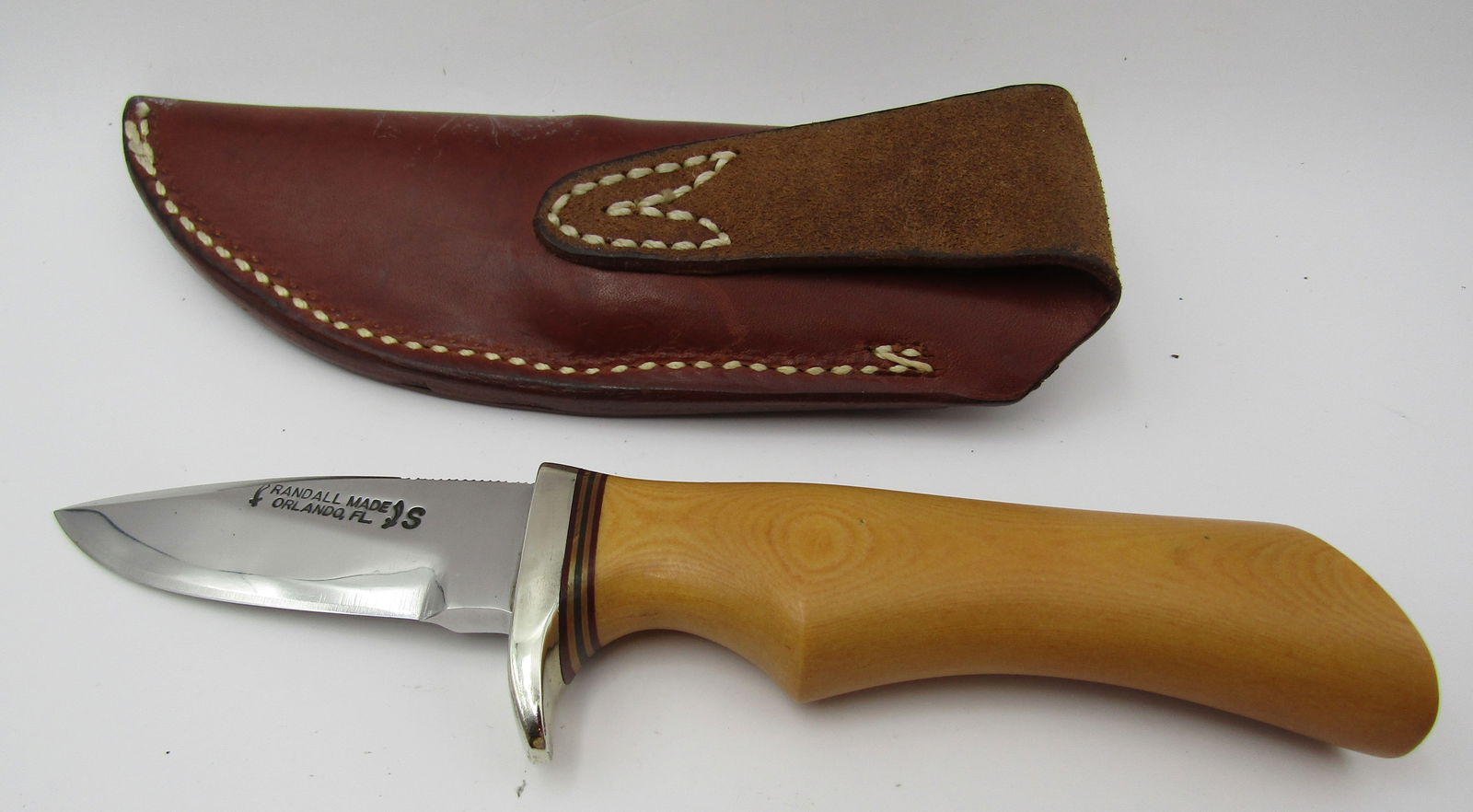 RANDALL MADE ORLANDO FL DROP POINT SKINNER KNIFE (1 of 4)
