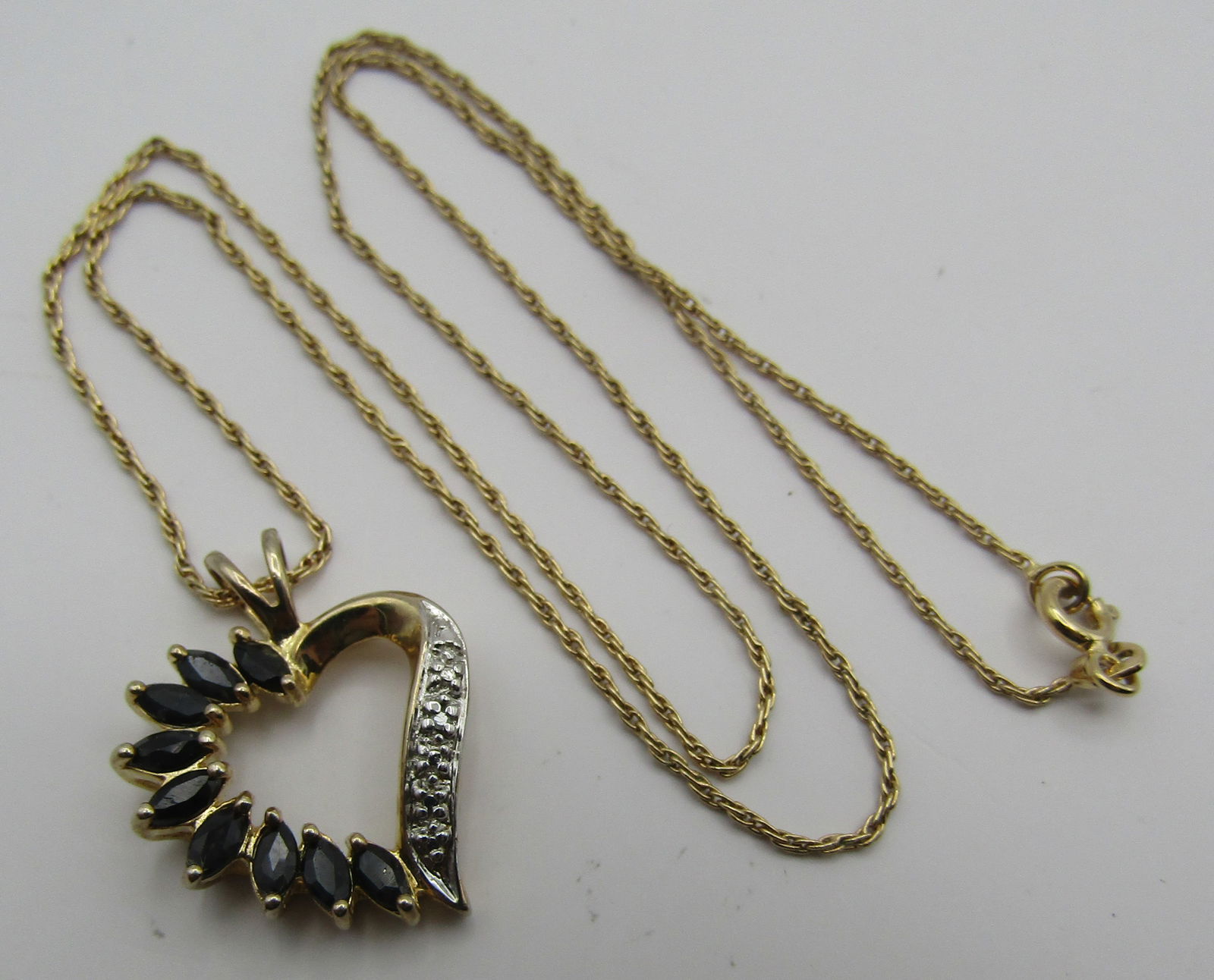 SAPPHIRE DIAMOND NECKLACE GOLD ON STERLING SILVER (1 of 4)