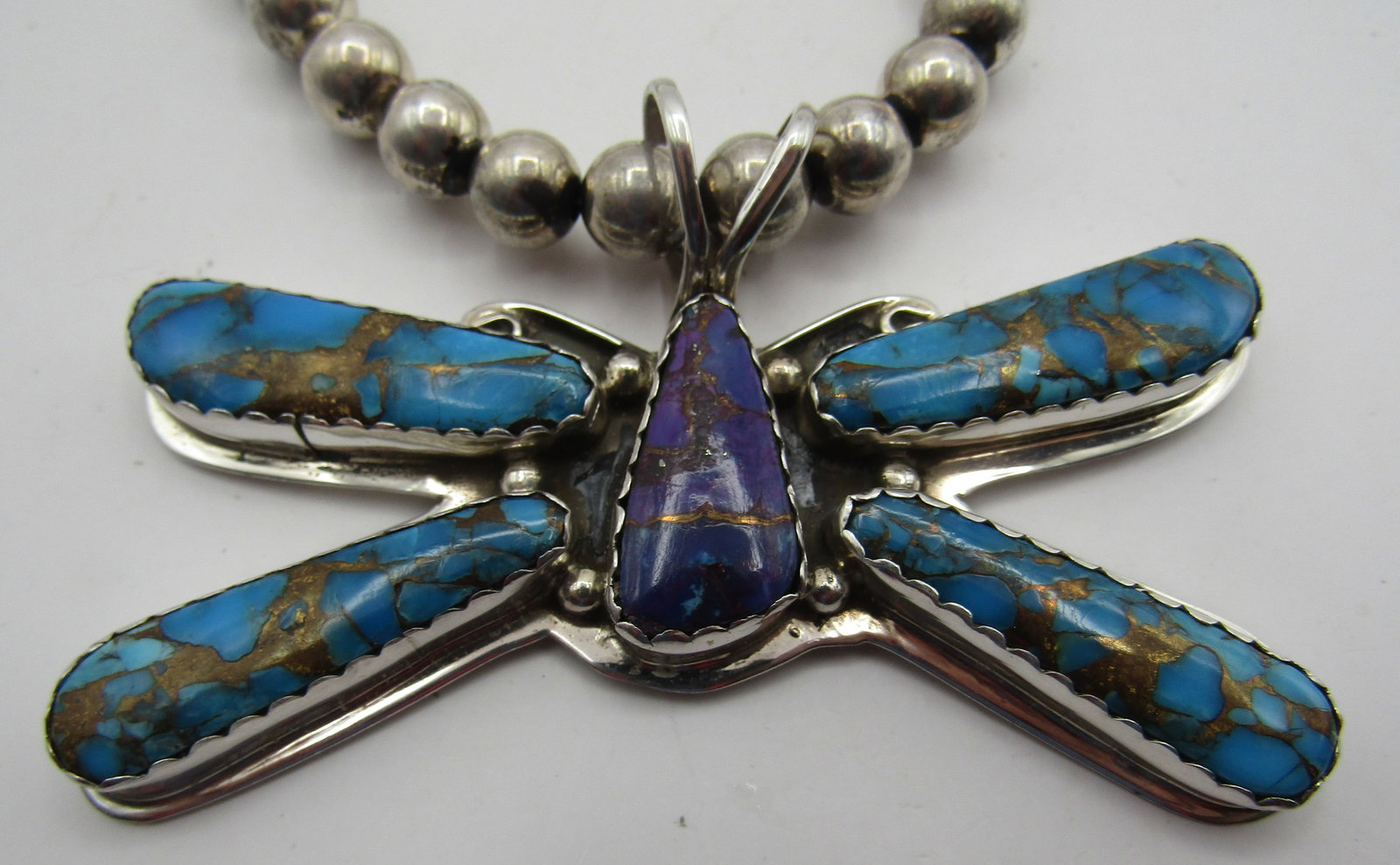 TSOSIE TURQUOISE BUTTERFLY NECKLACE STERLING SILVE (1 of 6)