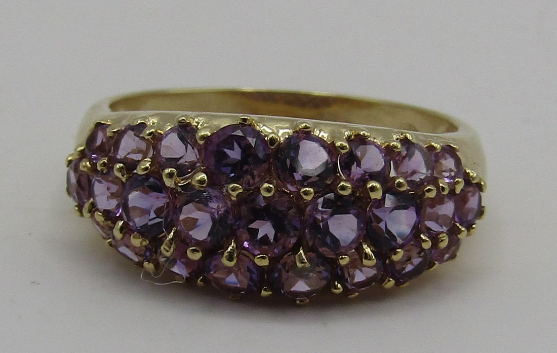 14K GOLD 2CT AMETHYST RING SIZE 8 1/2 (1 of 4)