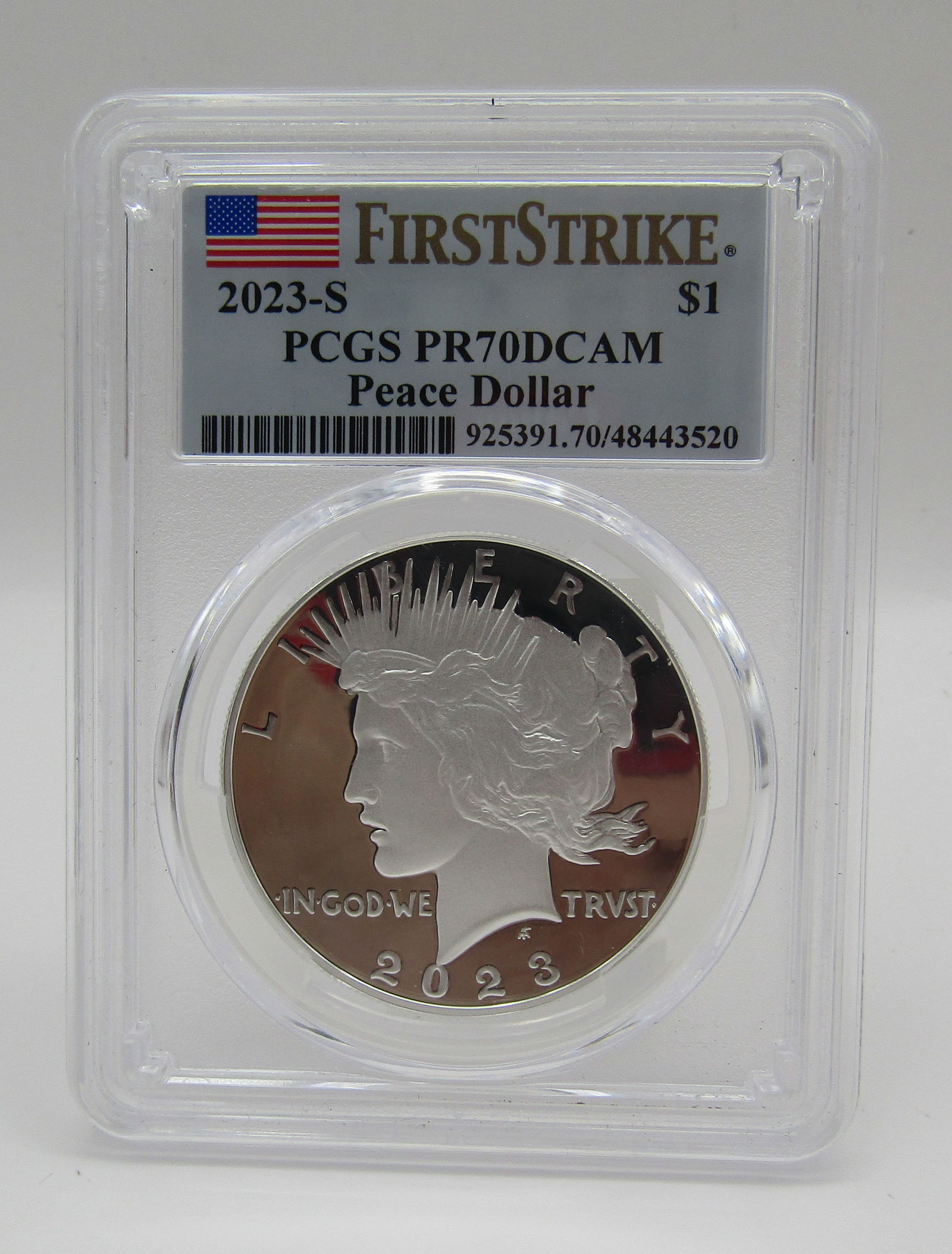 PROOF 70 PEACE SILVER DOLLAR 2023-S (1 of 2)