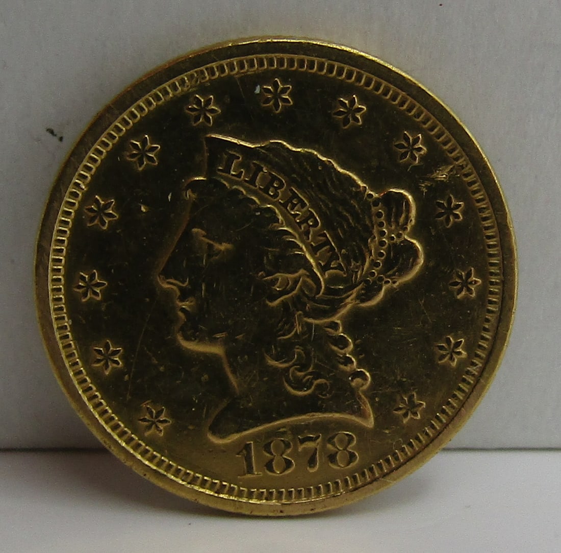1878 S MINT US 2 1/2 DOLLAR GOLD COIN (1 of 2)