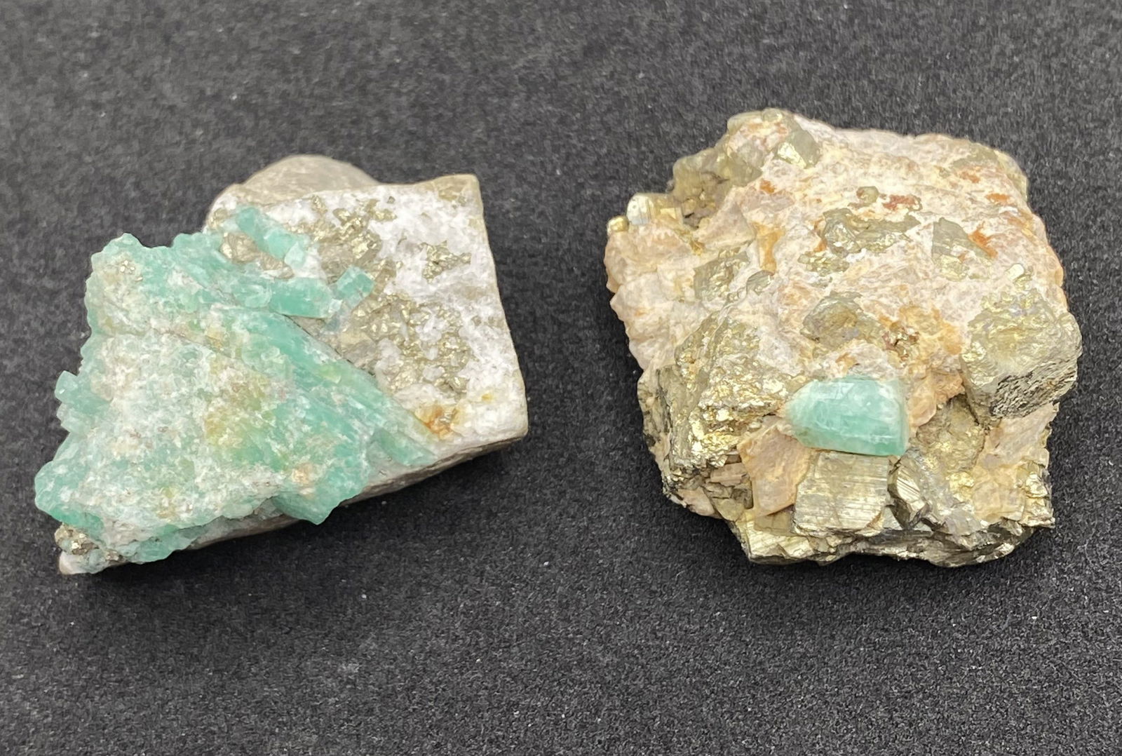GENUINE EMERALD AND PYRITE IN MINERAL MATRIX (1 of 3)