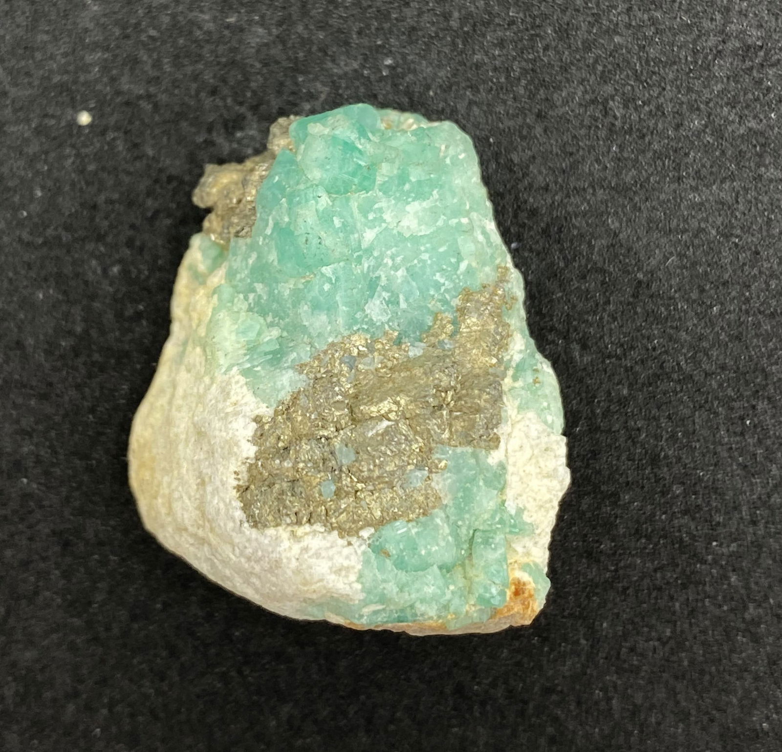 GENUINE EMERALD AND PYRITE IN MINERAL MATRIX (1 of 3)