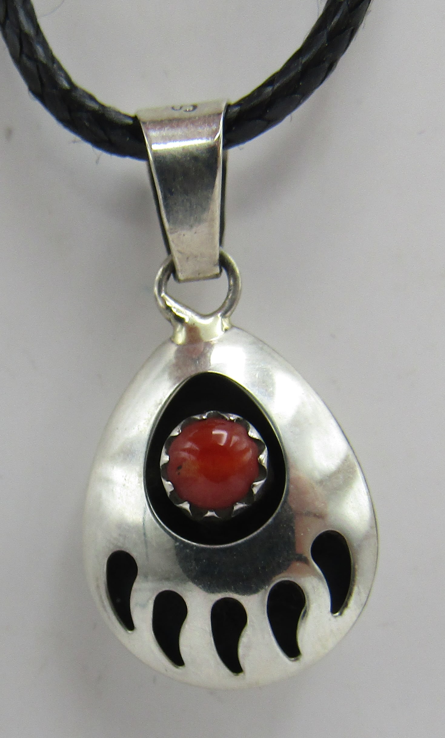 TURQUOISE CORAL BEAR PAW NECKLACE PENDANT CHARM (1 of 4)