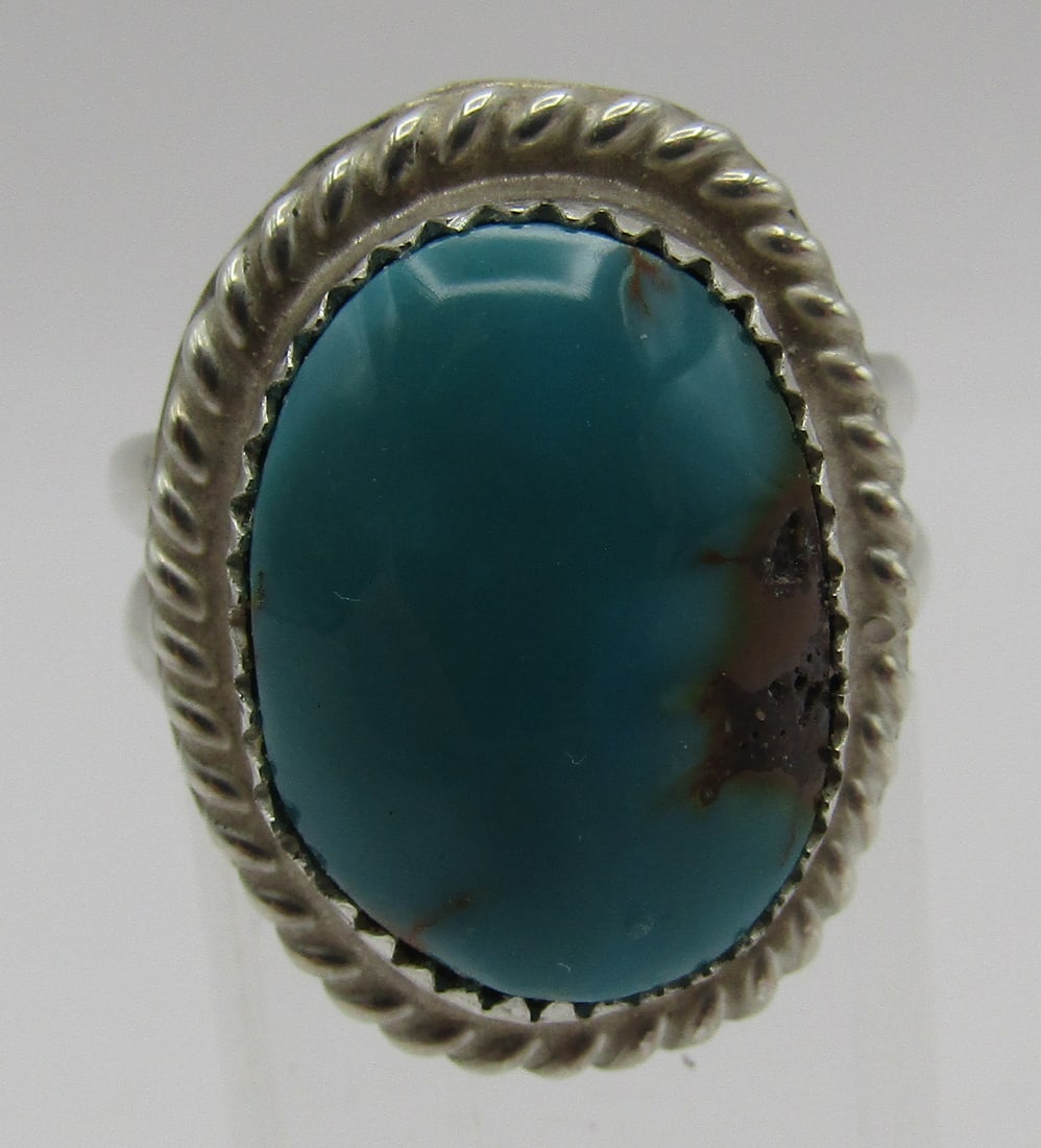 BISBEE TURQUOISE RING STERLING SILVER SIZE 9 1/2 (1 of 4)
