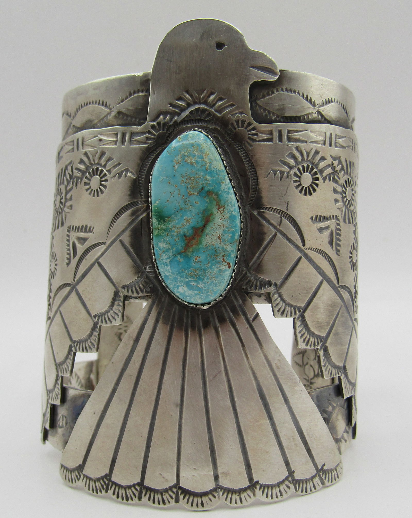 156GRAM TAWNEY TURQUOISE BRACELET STERLING SILVER (1 of 8)