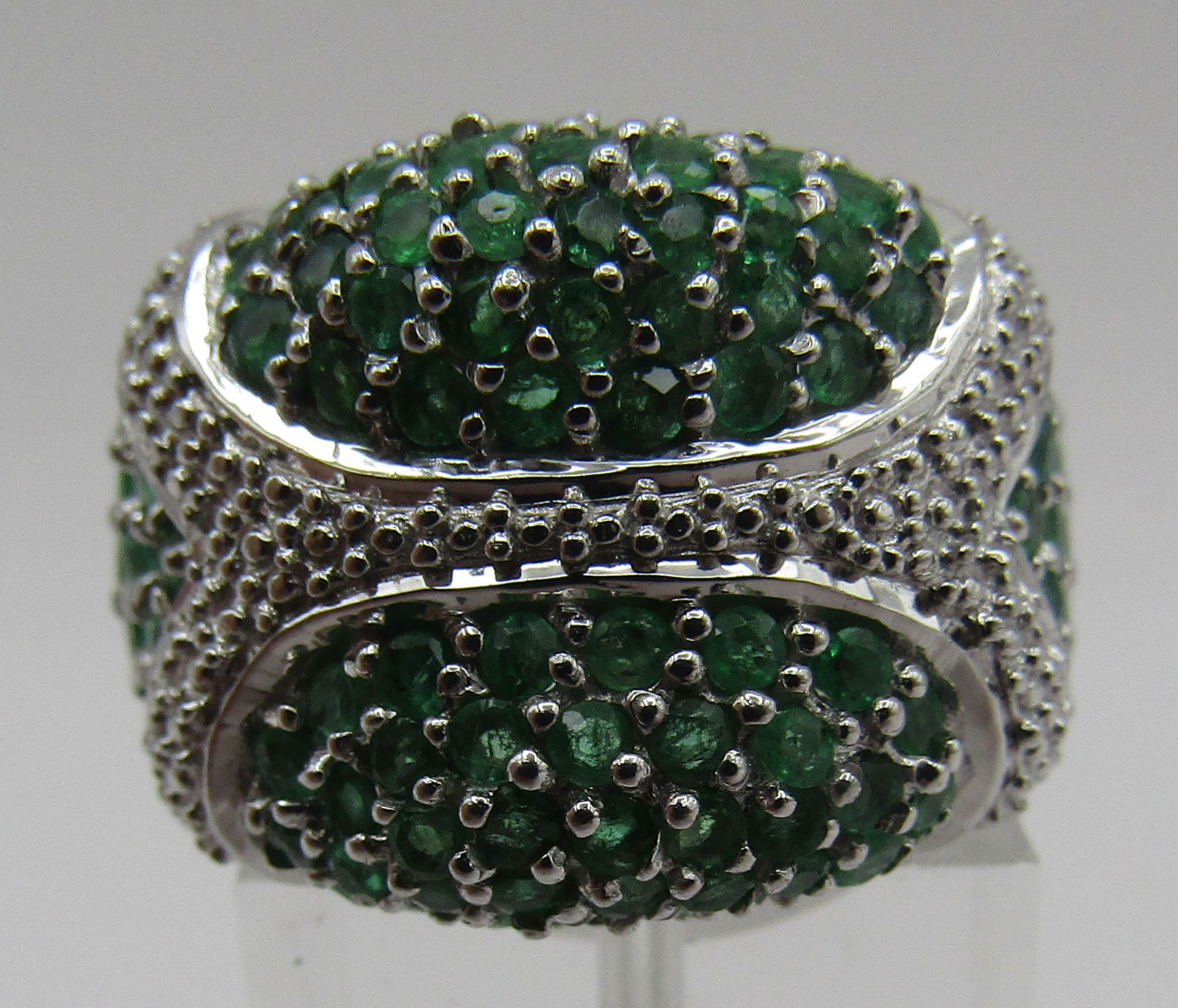 2CT EMERALD RING STERLING SILVER SIZE 7 3/4 (1 of 5)