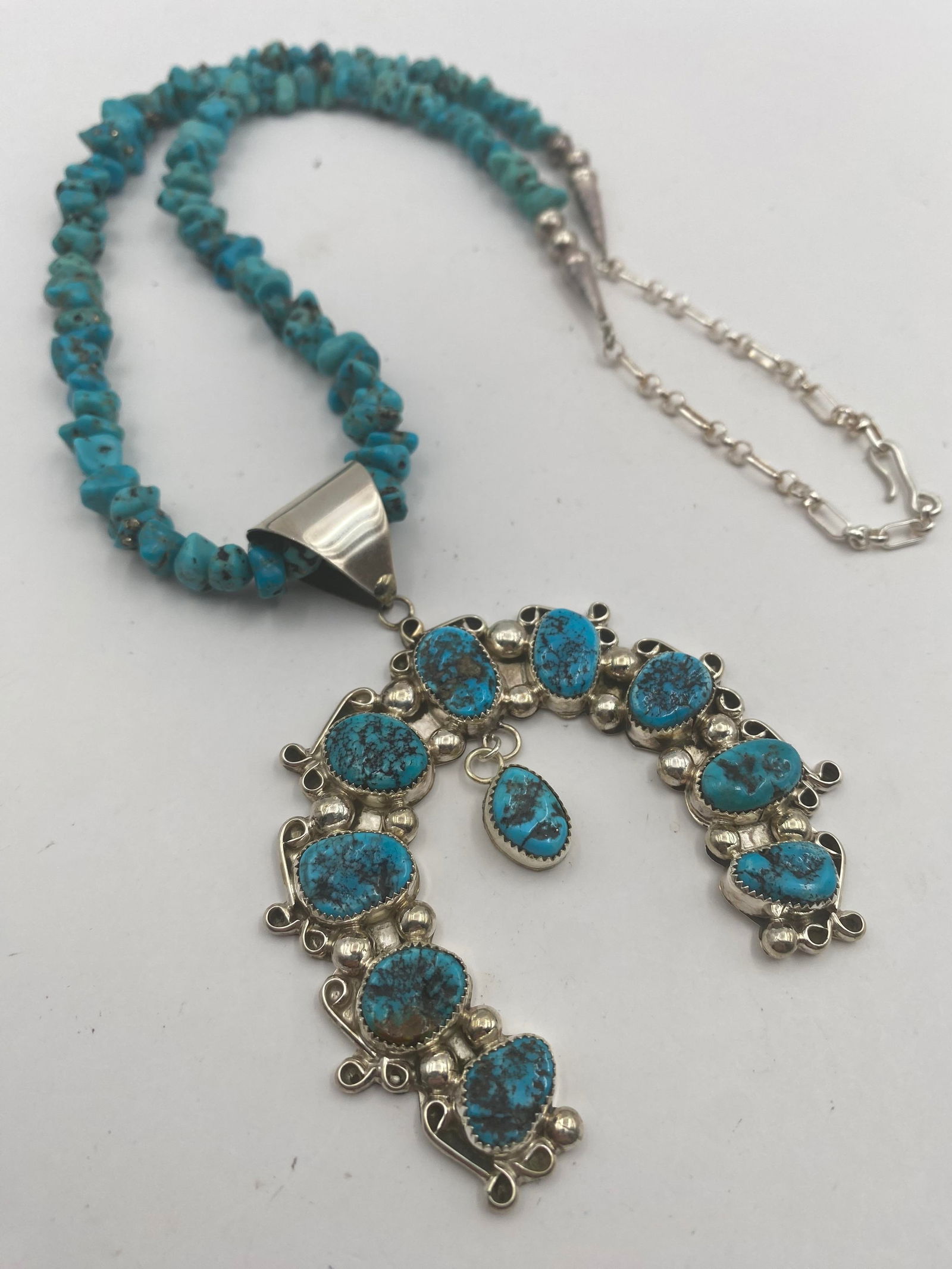 DM STERLING NAVAJO TURQUOISE NAJA NECKLACE (1 of 6)