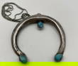 STERLING TURQUOISE TUFA SAND CAST NAVAJO PENDANT