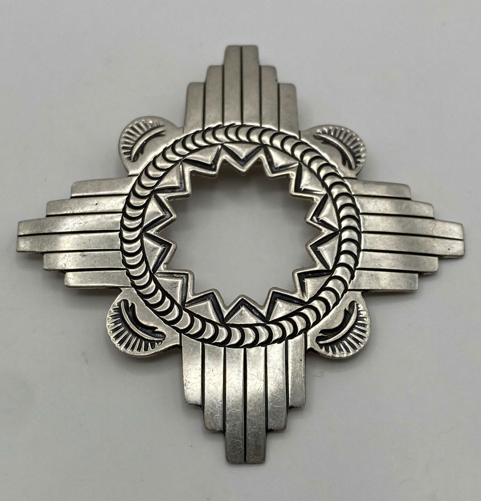 2" STERLING ZIA NATIVE AMERICAN PIN BROOCH (1 of 3)