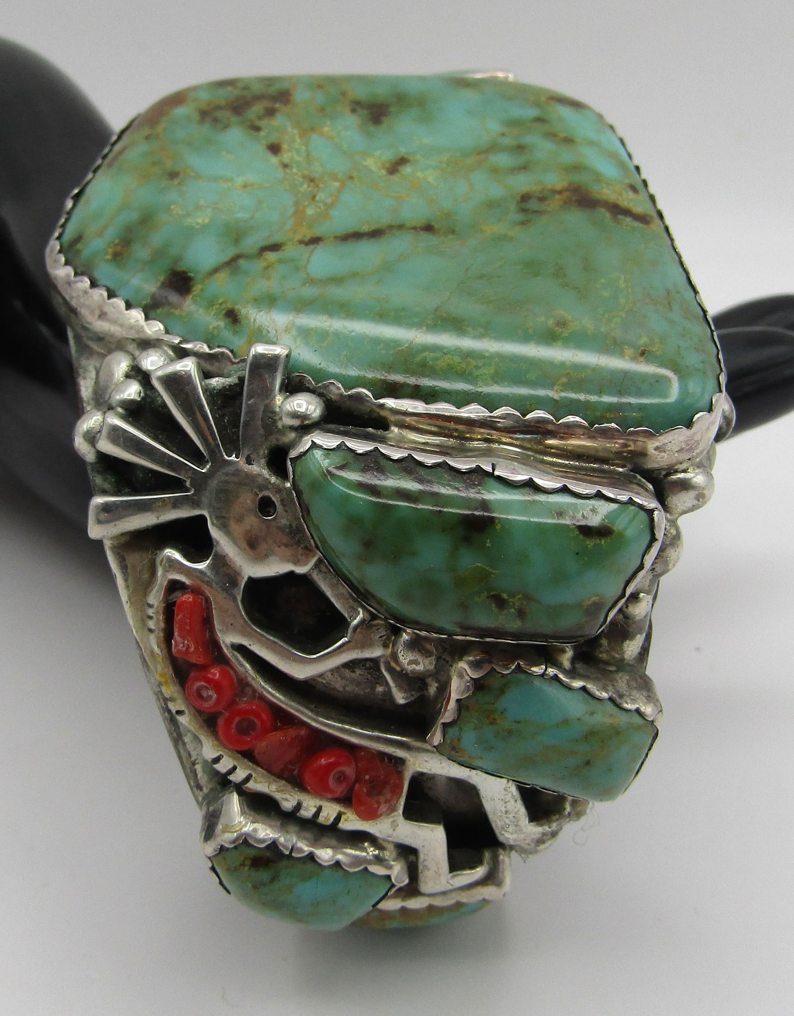 127GRM "R" TURQUOISE CUFF BRACELET STERLING SILVER (1 of 9)