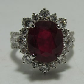 5.4C RUBY 1.6C DIAMOND RING 18K GOLD RTL$23,500
