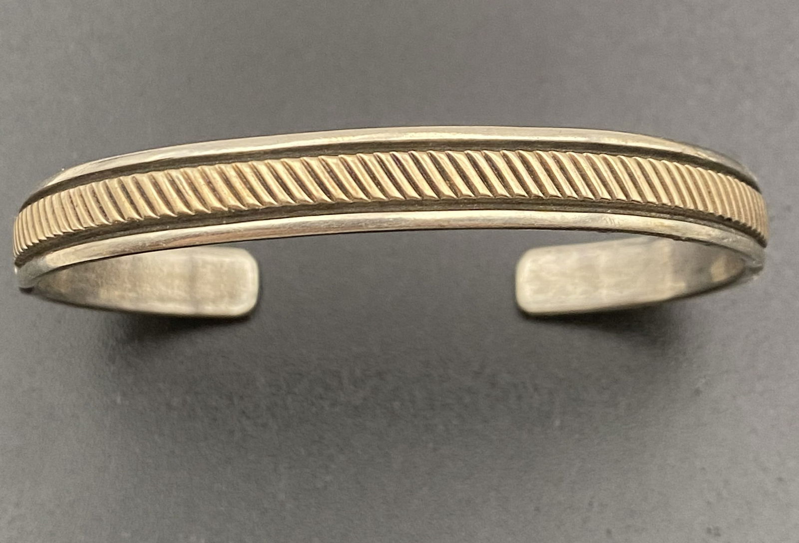 BRUCE MORGAN 14K STERLING NAVAJO CUFF BRACELET (1 of 5)