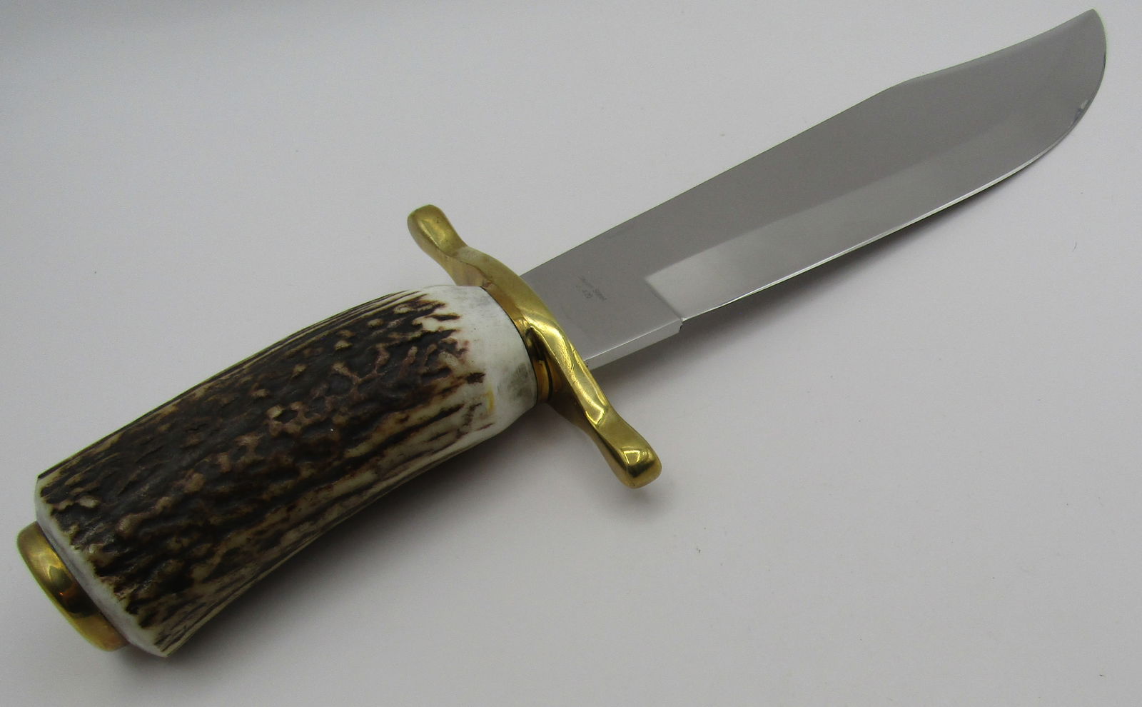 14" LARGE STAG BOWIE HUNTING KNIFE W SHEATH (1 of 3)