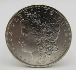 1881 0 MORGAN US SILVER DOLLAR UNC