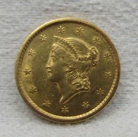 1852 UNCIRCULATED $1  DOLLAR US GOLD COIN