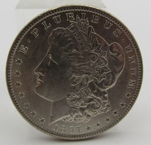 1897 MORGAN US SILVER DOLLAR UNC COIN