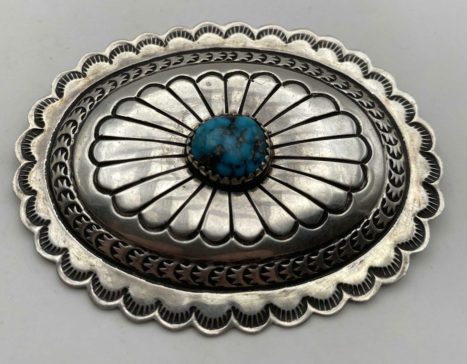 2.5" 17G STERLING NAVAJO CONCHO PIN BROOCH (1 of 5)