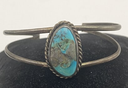 BOULDER TURQUOISE STERLING BRACELET VINTAGE