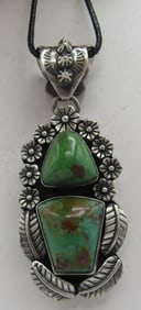 ROYSTON TURQUOISE NECKLACE PENDANT STERLING SILVER