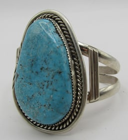 LIVINGSTON TURQUOISE CUFF BRACELET STERLING SILVER