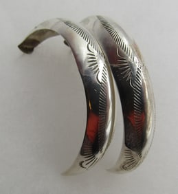 "BIGHAND" GIANT HALF HOOP EARRINGS STERLING SILVER