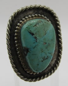 "BR" TURQUOISE RING STERLING SILVER SIZE 6
