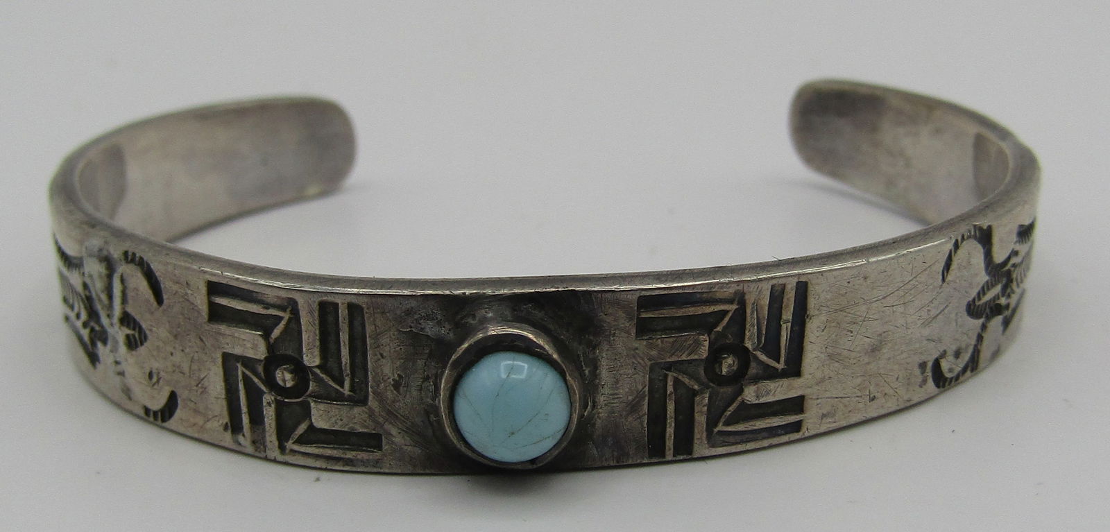 WHIRLING LOGS TURQUOISE BRACELET STERLING SILVER (1 of 7)