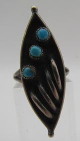 DA DISHTA  TURQUOISE RING STERLING SILVER SIZE 6.5