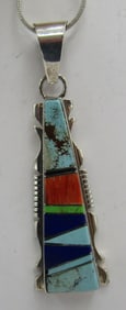 FRANCISCO" INLAY TURQUOISE NECKLACE STERLING SILVE