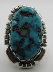"KW" ITHICA PEAK TURQUOISE RING STERLING SILVER