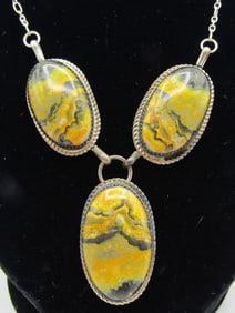 22" BEGAY TSOSIE BUMBLE BEE NECKLACE STERLING SILV