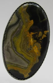 2.5" "HB" BUMBLE BEE JASPER RING STERLING SILVER