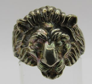 LION RING STERLING SILVER SIZE 10 1/2