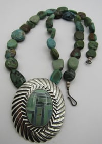 20" ROYSTON TURQUOISE NECKLACE STERLING SILVER